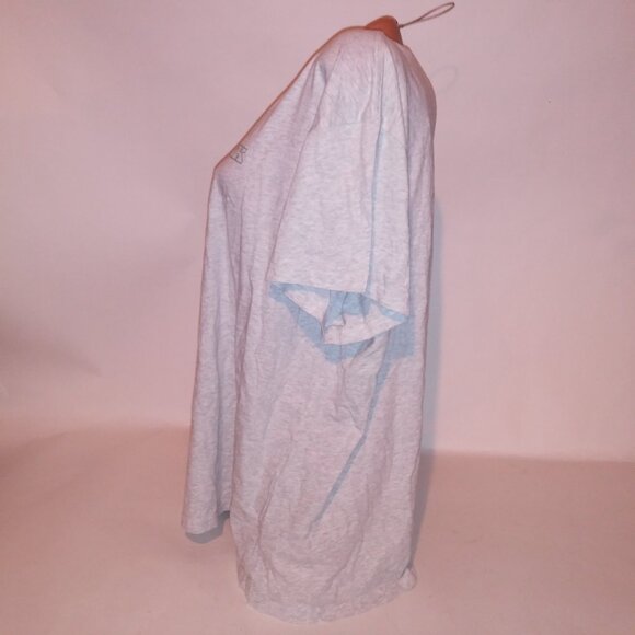 Victoria Secret PINK T Shirt VS Tee Gray Marl Green Logo Crew Neck Short Sleeve - Picture 8 of 11